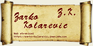 Žarko Kolarević vizit kartica